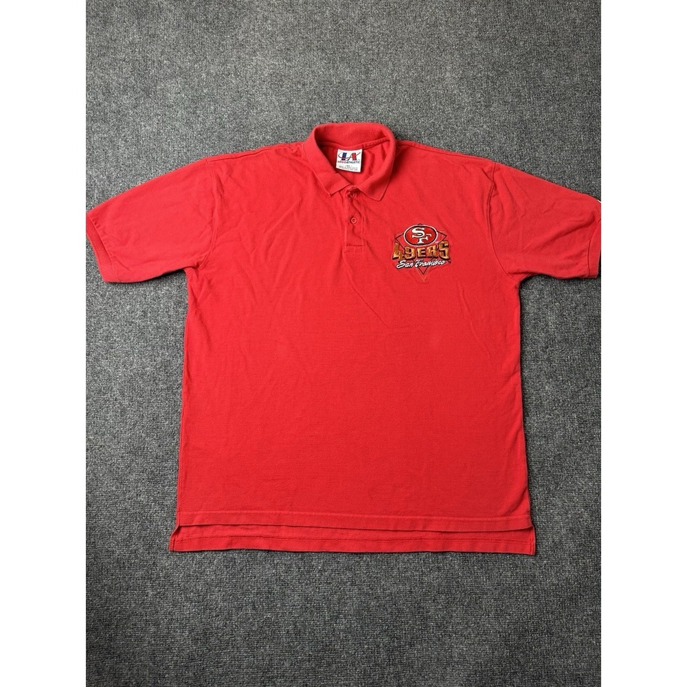 Mens NFL Logo Athletic San Francisco 49ers Red Polo Shirt, Size XL